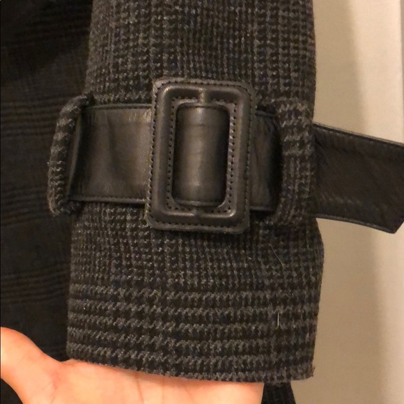 Mackage Nori Grey Plaid Wool Long Warm Coat - Picture 6 of 17